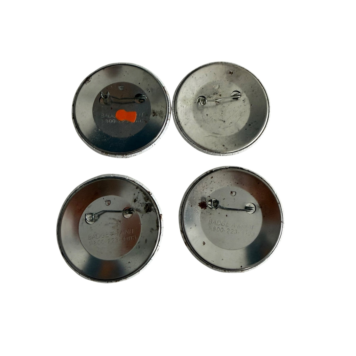 Vintage F.E. Myers & Bro Co Collector Don Stiner Pinback Buttons Set of 4