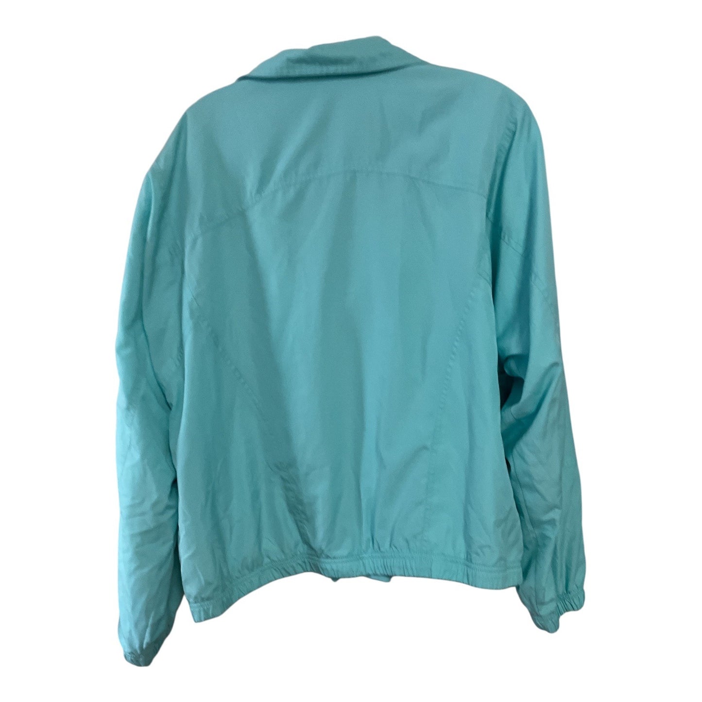 Koret Women’s L Aqua Blue Zip Front Lightweight Jacket Polyester Cotton Lined Vtg
