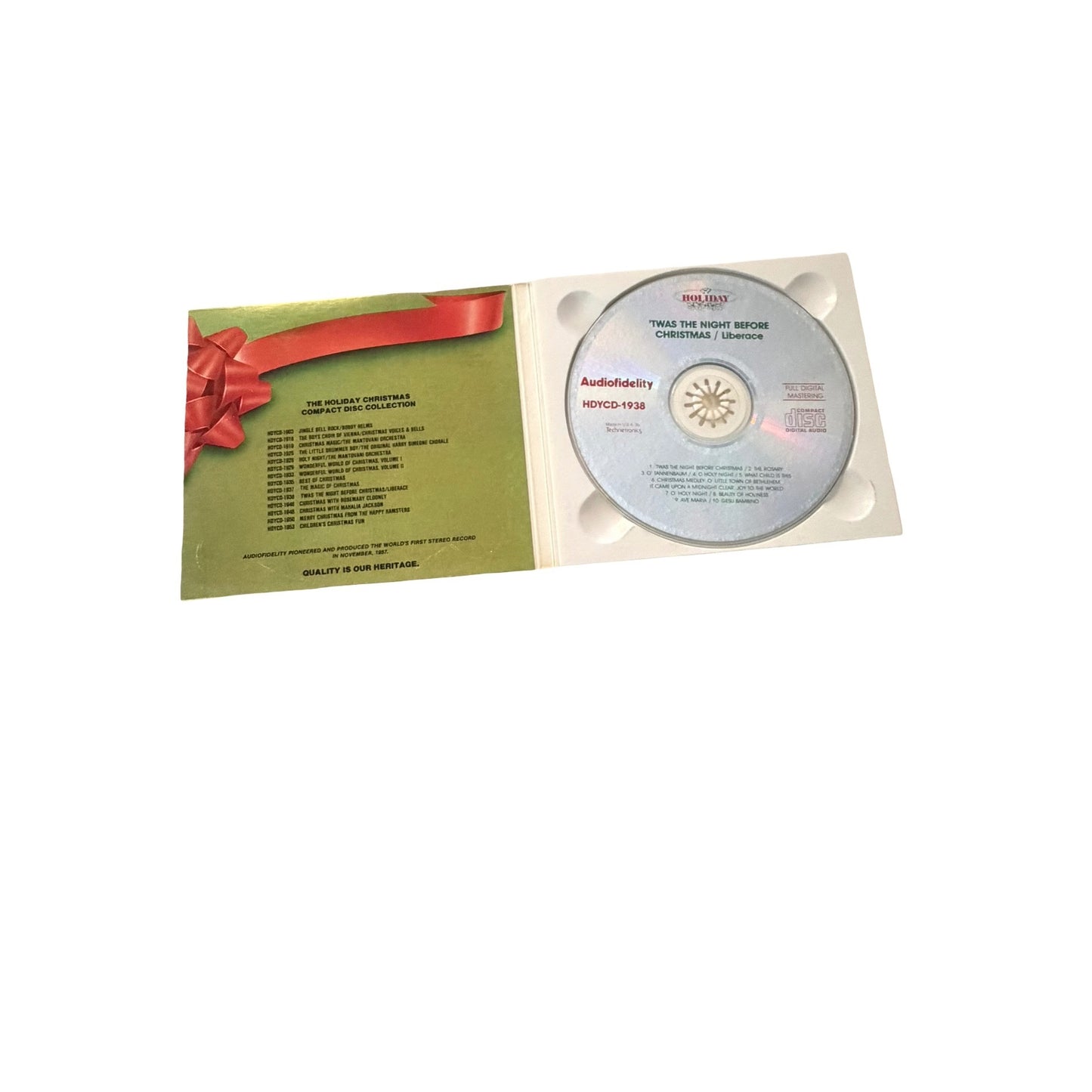 Liberace 'Twas the Night Before Christmas CD 1987 Holiday Christmas Music Audiodidelity