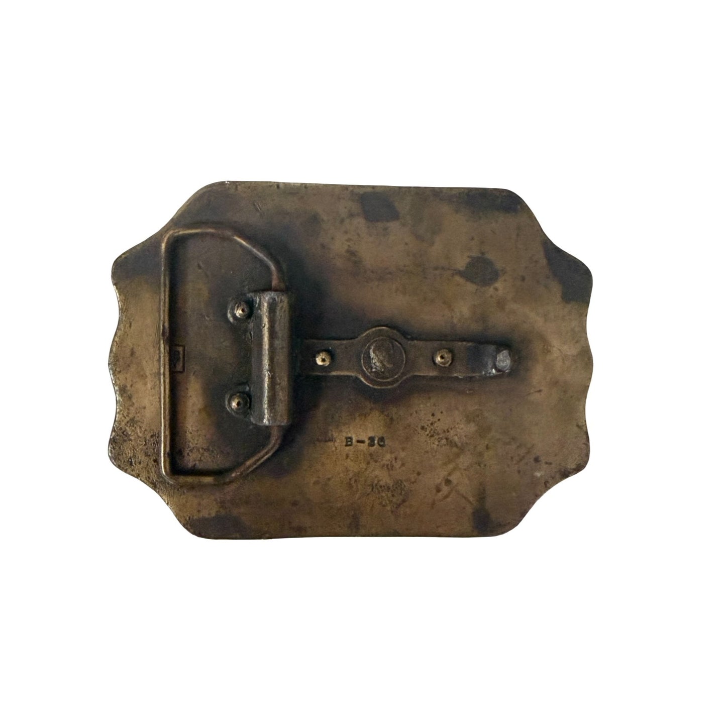 Vintage Central & Union Pacific Railroad Co Belt Buckle Western Cattle Drive Brass Tone