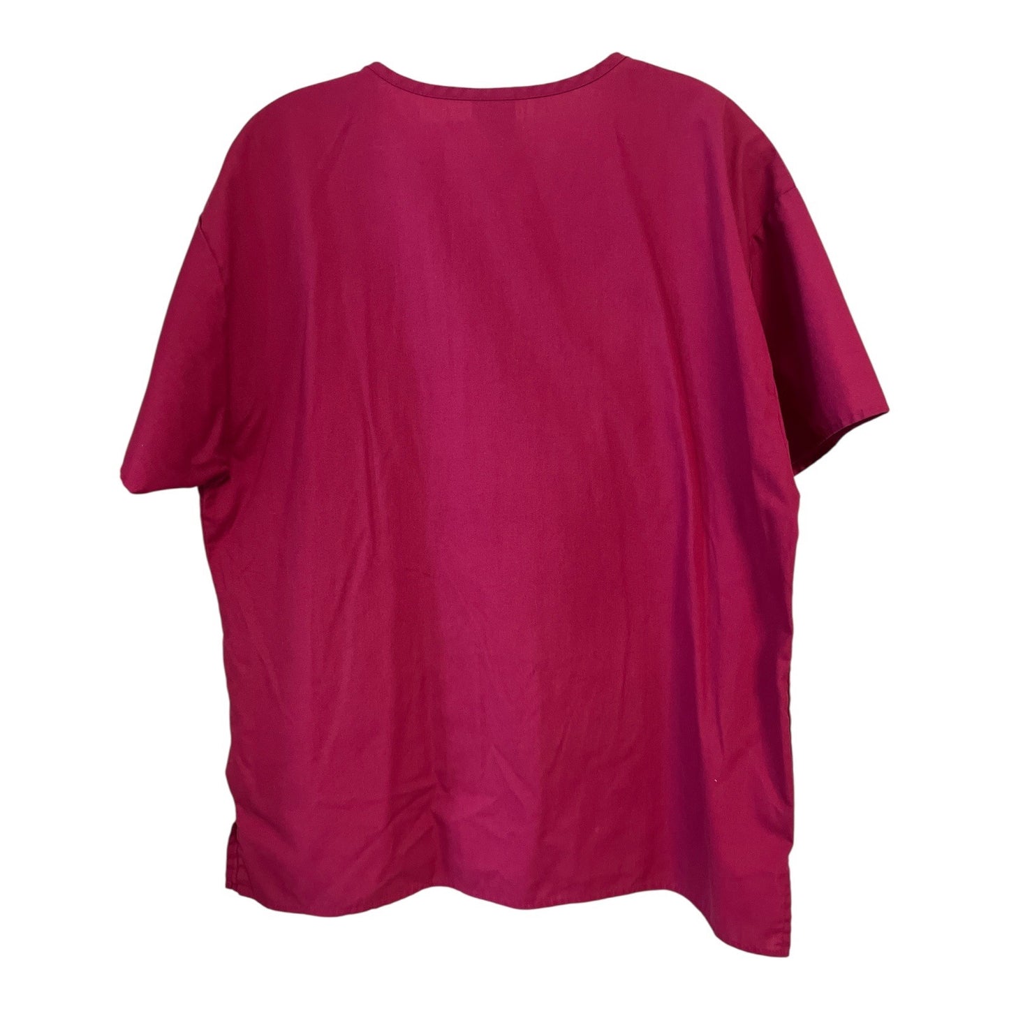 Set of 4 Crest Unisex Scrub Tops – Size M – Purple, Red, Green, Teal – V-Neck Medical Uniform Shirts – 45" Chest