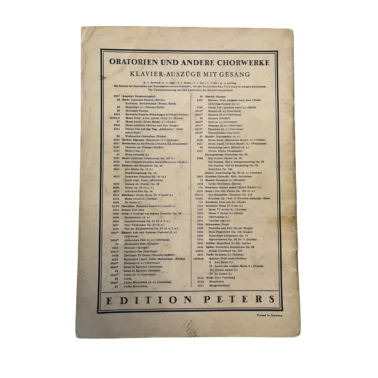 Vintage Lütgen Vocal Exercises Sheet Music Book Edition Peters Mezzo Soprano Baritone