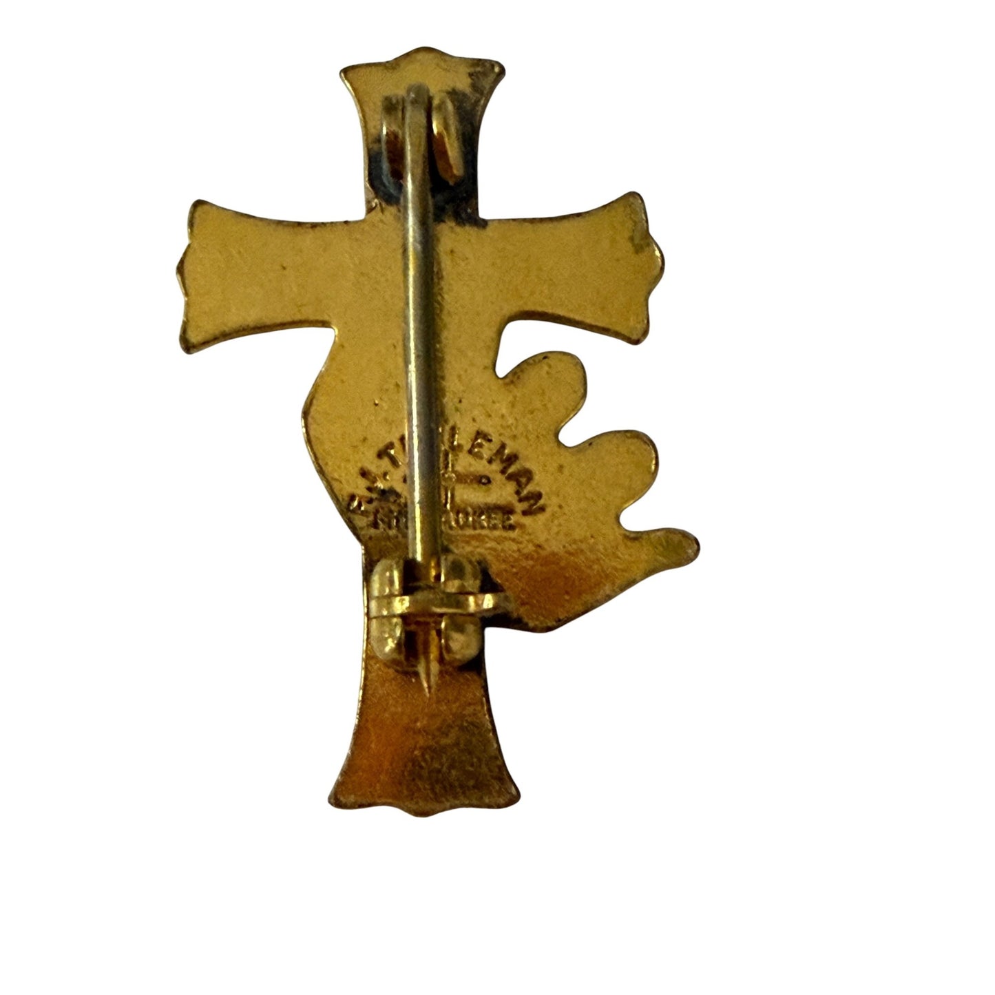 Vintage WMF AMLC Life Member Cross Pin F.J. Theleman Milwaukee Religious Badge