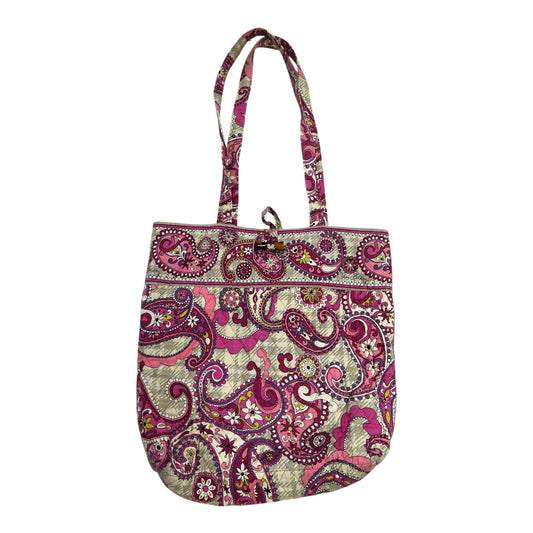 Vera Bradley Pink Paisley Quilted Tote Bag with Toggle Closure – Early 2000s