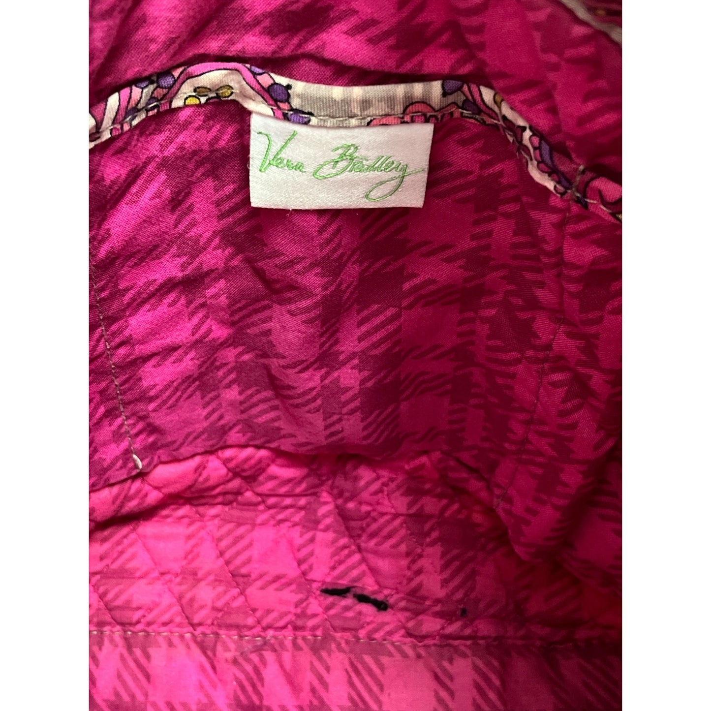 Vera Bradley Pink Paisley Quilted Tote Bag with Toggle Closure – Early 2000s
