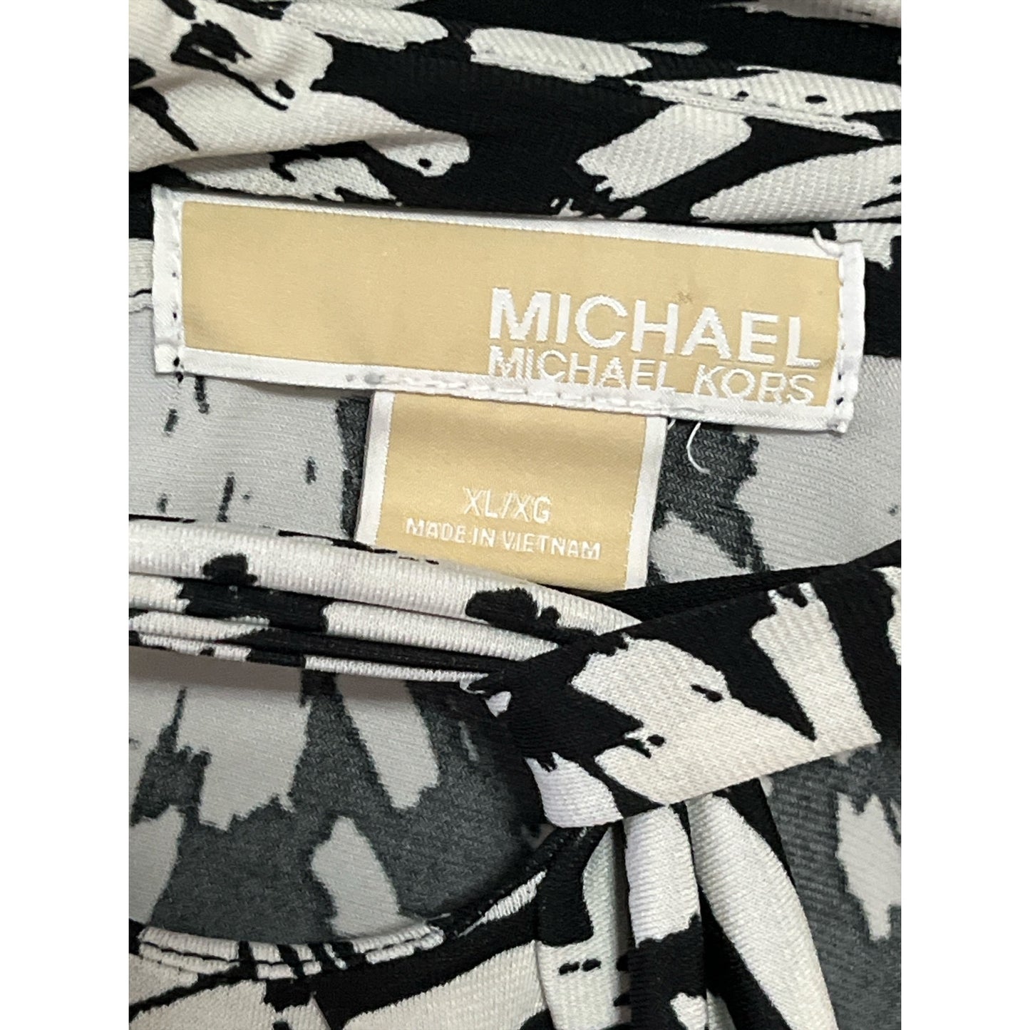 Michael Michael Kors Women’s XL Black & White Abstract Print Sleeveless Blouse