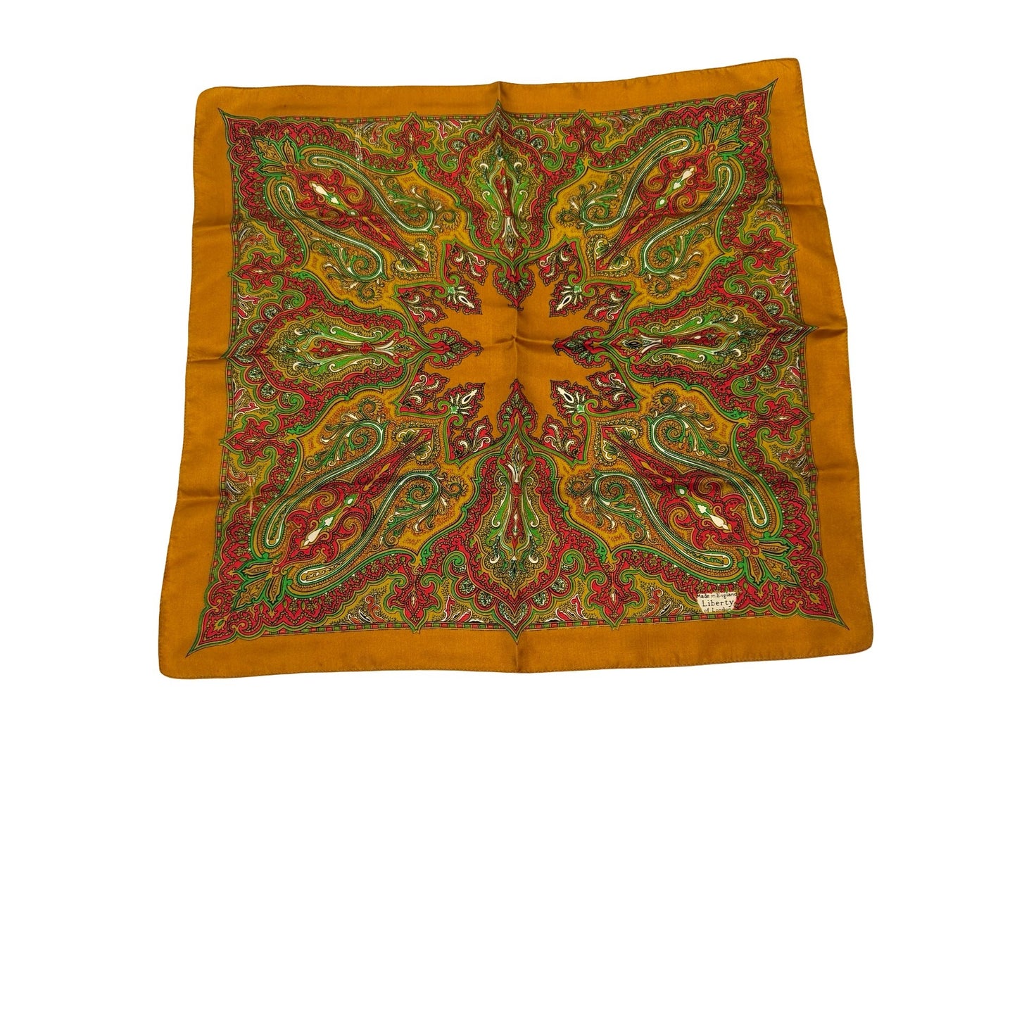 Vintage Liberty of London Paisley Scarf Made in England 18 Inch Square