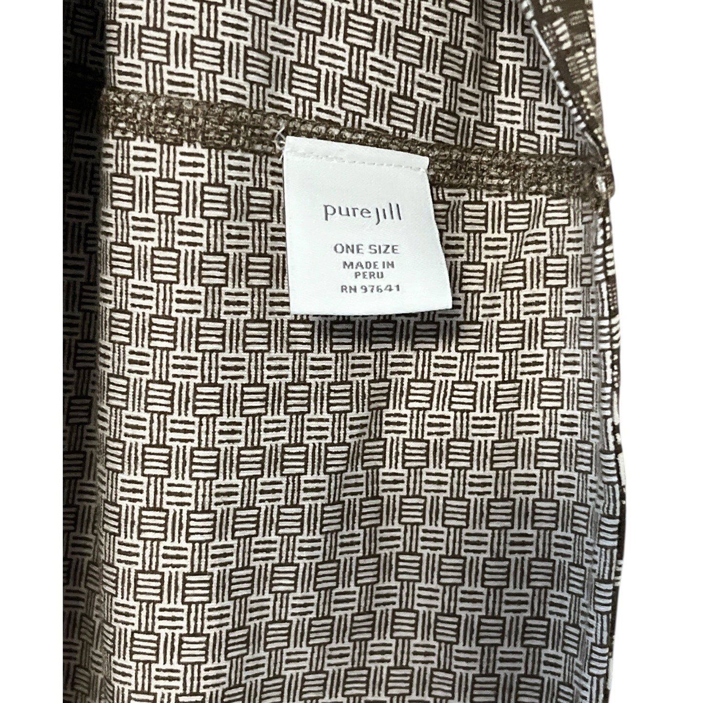 Pure Jill Brown White Geometric Infinity Scarf One Size Soft Lightweight Loop Scarf