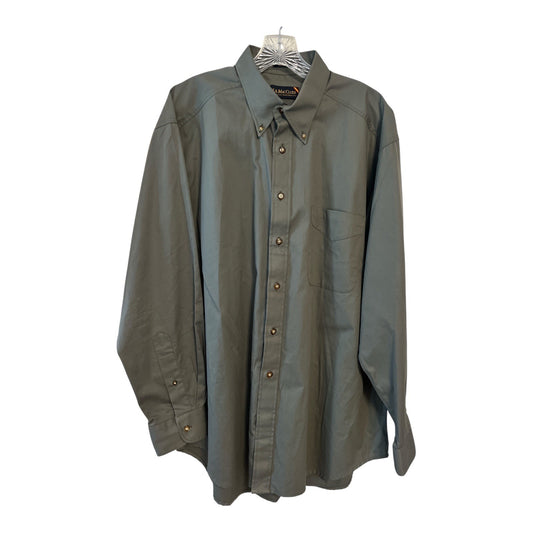 F.A. MacCluer Green Button Down Shirt Men's Large 100% Cotton Long Sleeve Classic