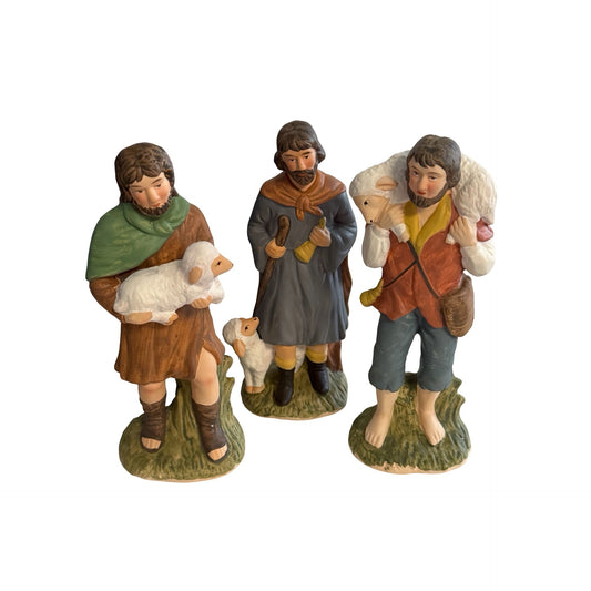 Vintage HOMCO Shepherd Nativity Figurines Set of 3 Taiwan 5209 Christmas Decor