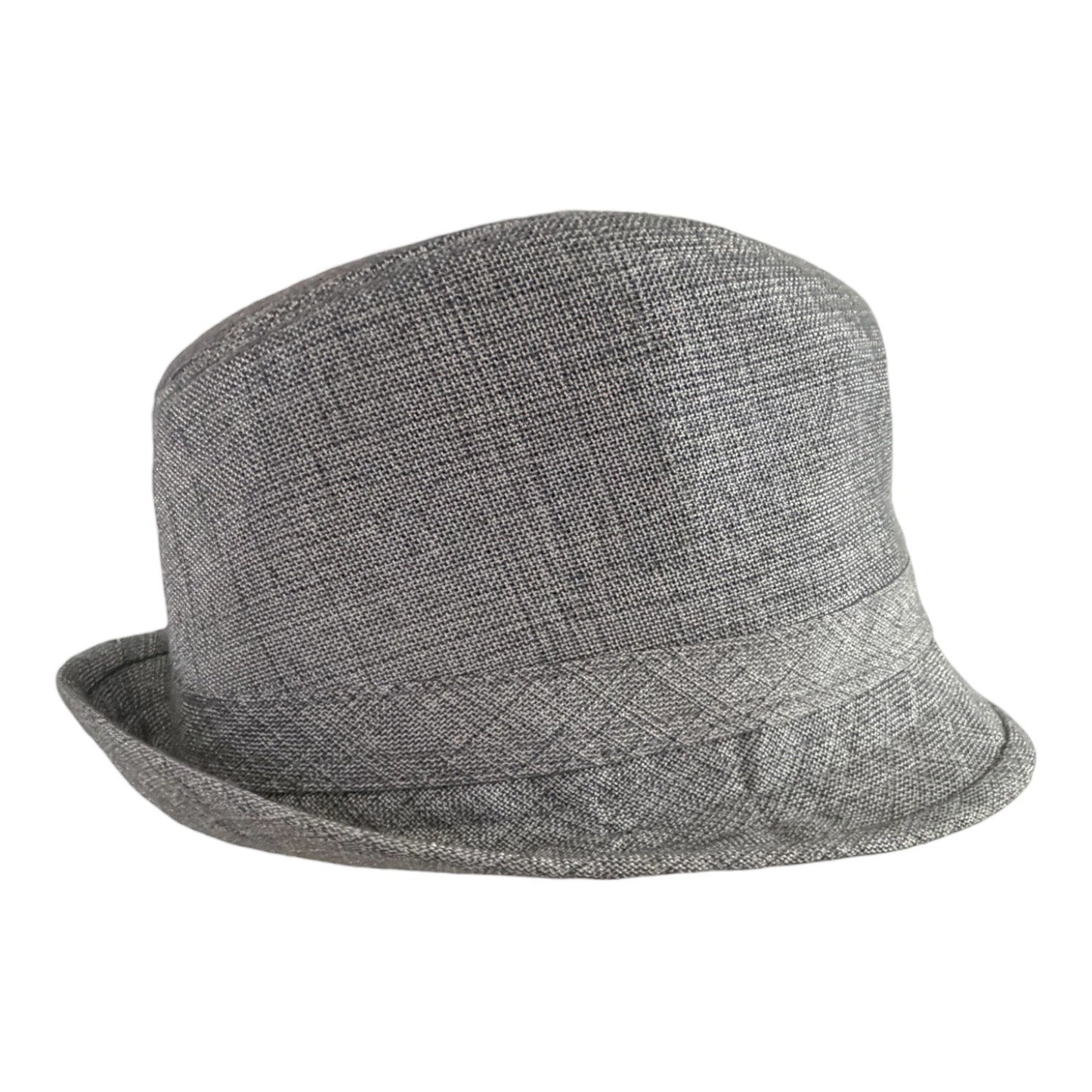 D&Y Gray Textured Fedora Hat One Size Unisex Lightweight Trilby Short Brim