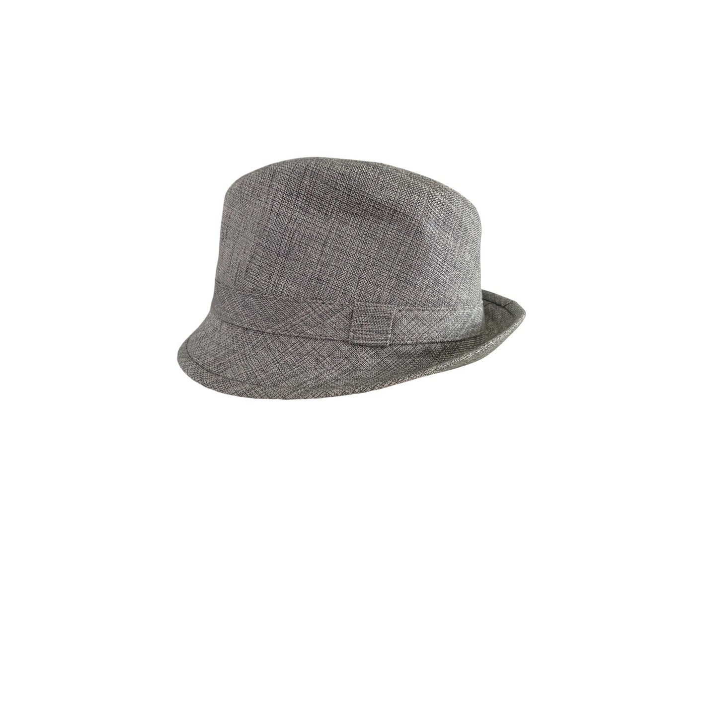 D&Y Gray Textured Fedora Hat One Size Unisex Lightweight Trilby Short Brim
