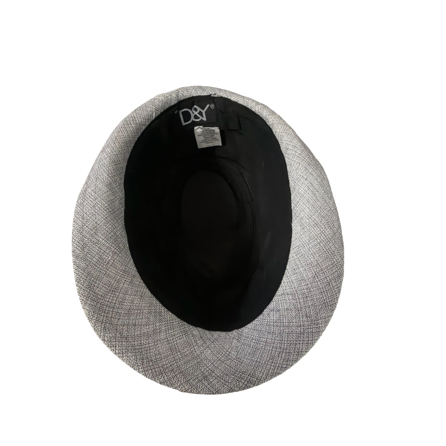 D&Y Gray Textured Fedora Hat One Size Unisex Lightweight Trilby Short Brim