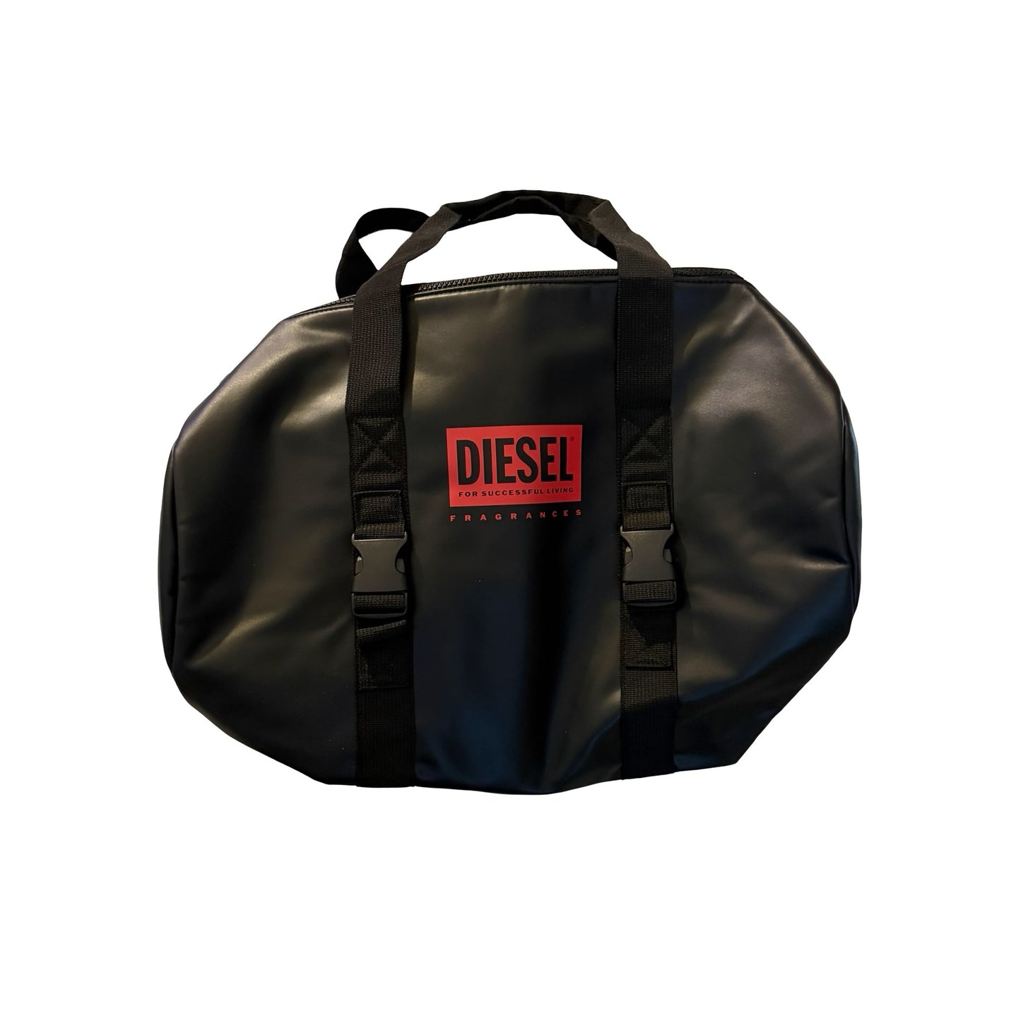 Diesel Fragrances Black Duffel Bag Promotional Travel Gym Tote Large Zip Carryall