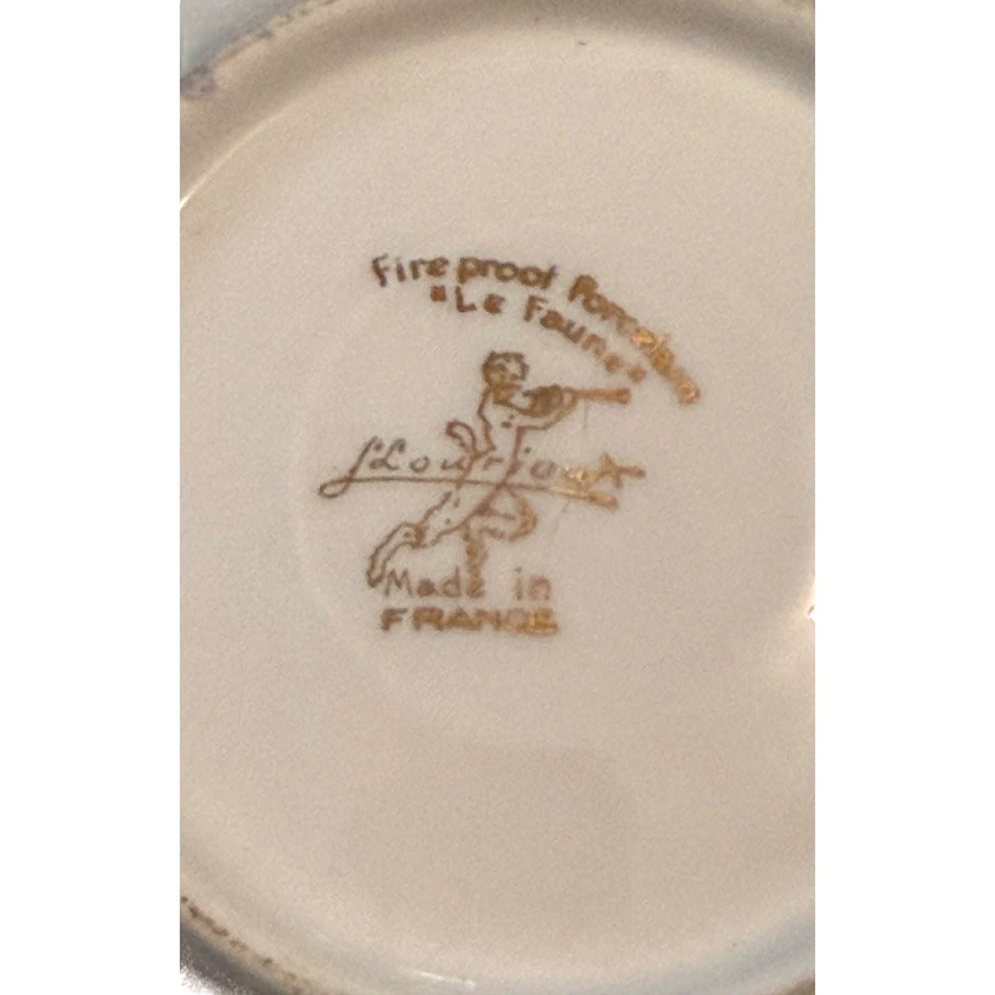 Vintage French Porcelain Shell Dishes Le Faune Bird Motif Pink Gold Trim Set of 2