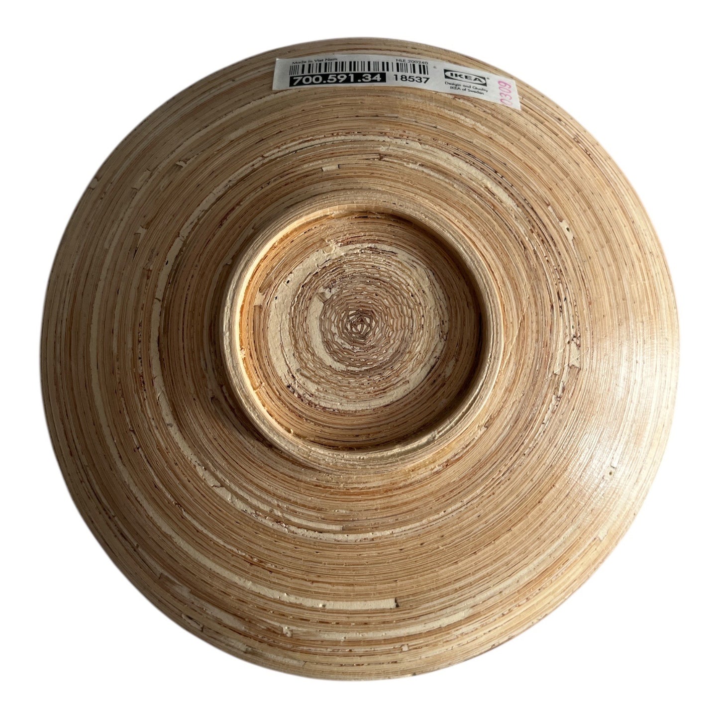 IKEA 700.591.34 Natural Bamboo Decorative Bowl 8” Made in Vietnam
