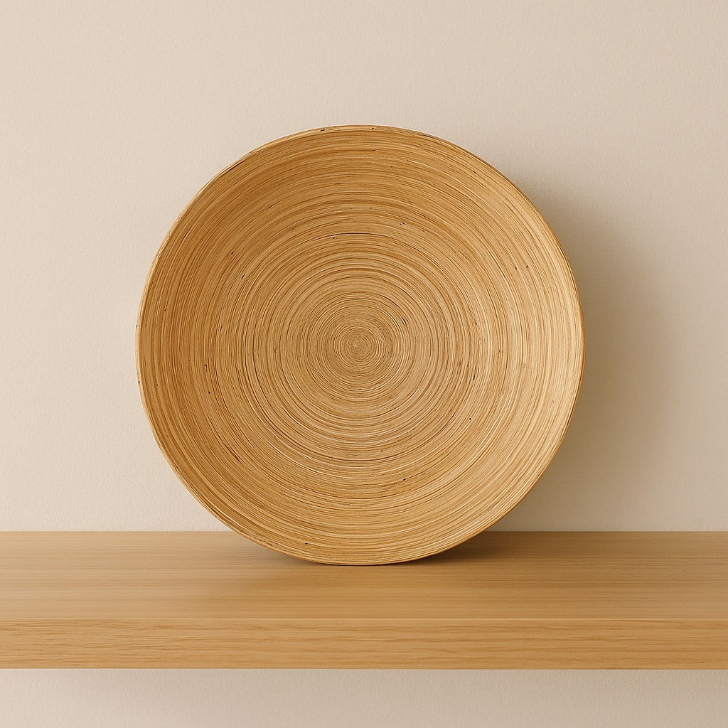 IKEA 700.591.34 Natural Bamboo Decorative Bowl 8” Made in Vietnam