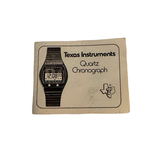 Vintage Texas Instruments G9 Quartz Chronograph Watch Instruction Manual TPD-574P