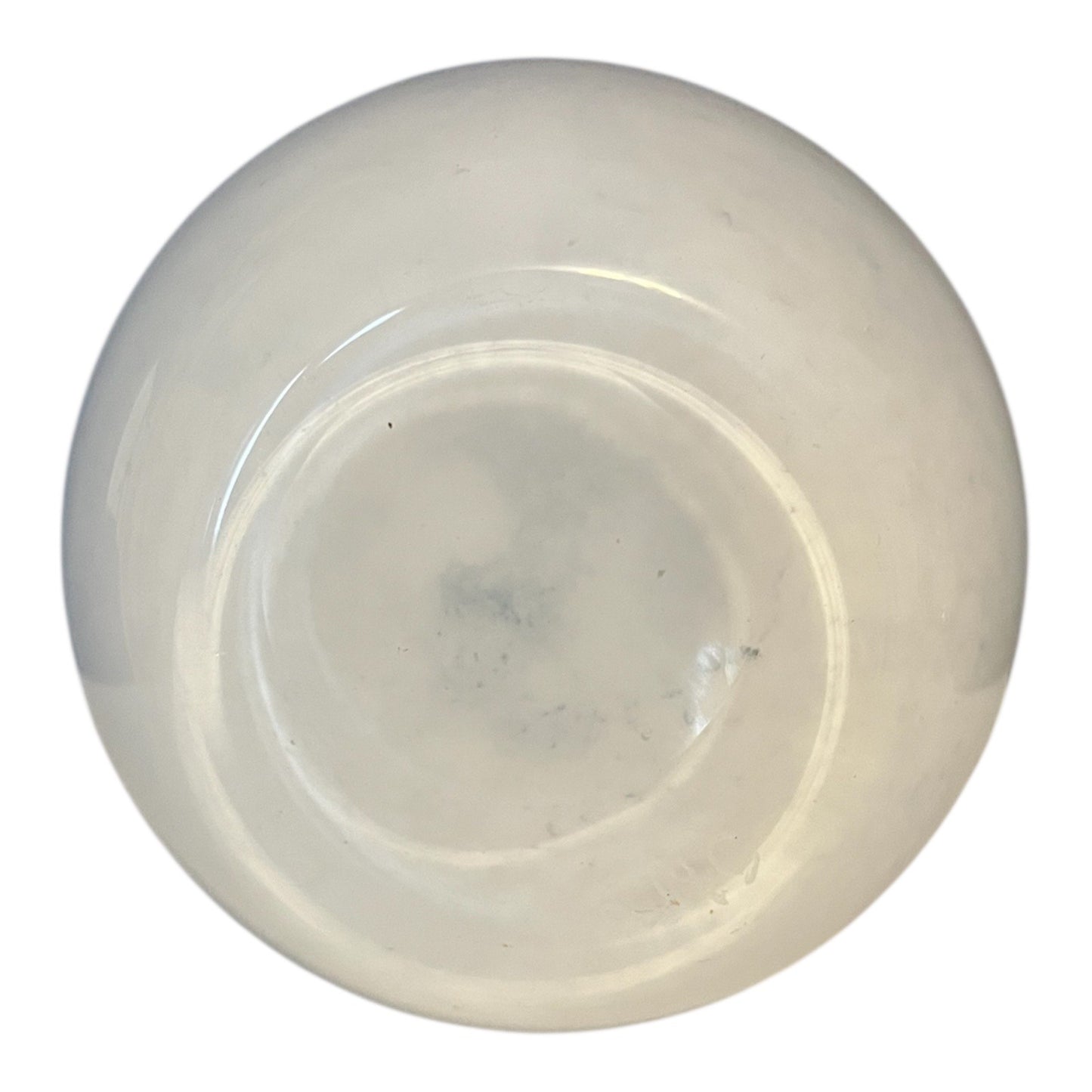IKEA Ingegerd Råman White Opaline Art Glass Vase Blue Swirl Scandinavian 5.5”