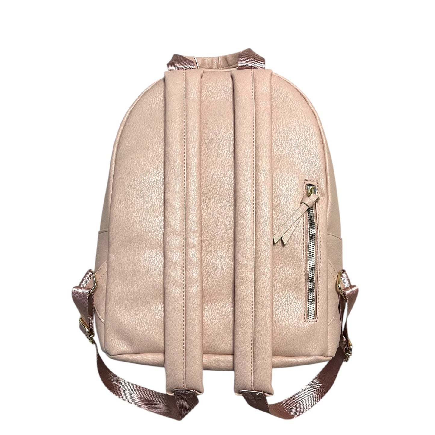 Halston Pink Quilted Faux Leather Backpack Bag – Gold Tone H Logo, NWT