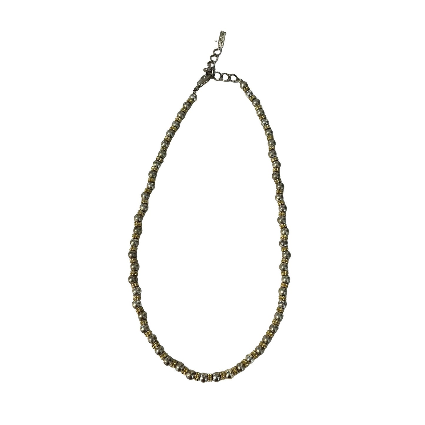 Napier Beaded Necklace Gold Tone Silver Tone Beads Adjustable Vintage
