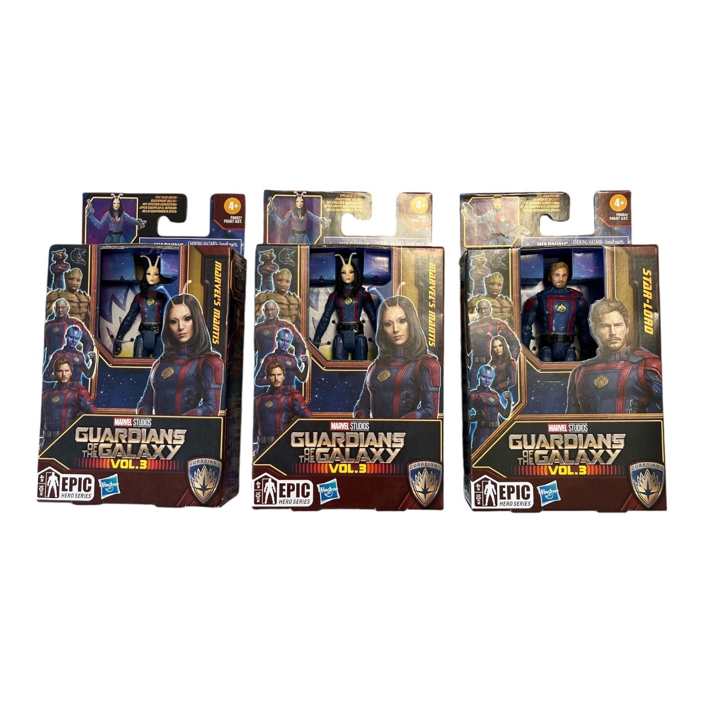 Guardians of the Galaxy Vol. 3 Epic Hero Series Action Figures Lot of 3 Star-Lord Mantis