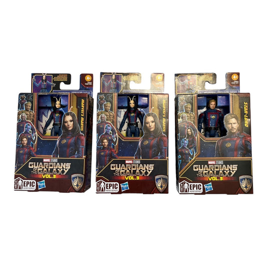 Guardians of the Galaxy Vol. 3 Epic Hero Series Action Figures Lot of 3 Star-Lord Mantis