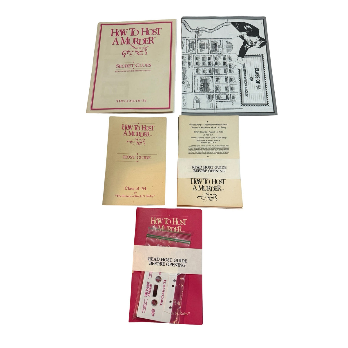 Vintage 1987 How to Host a Murder The Class of '54 Complete Mystery Game Cassette