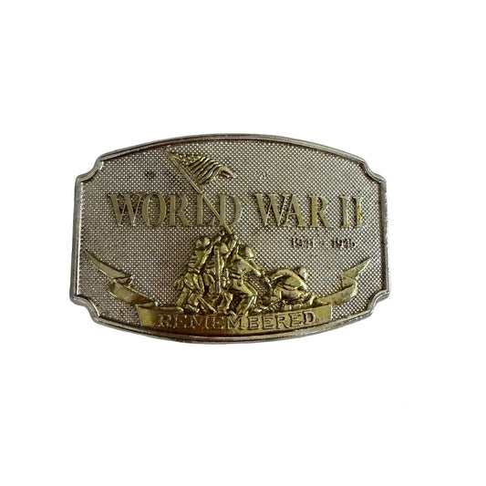 Vintage 1990 Siskiyou World War II Remembered Belt Buckle #17953 Iwo Jima