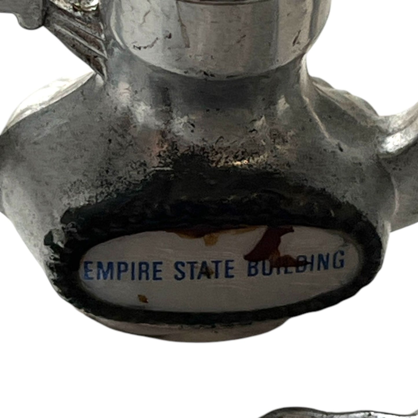 Vintage Bride Doll and Empire State Building Metal Tea Set with Crocheted Accessories