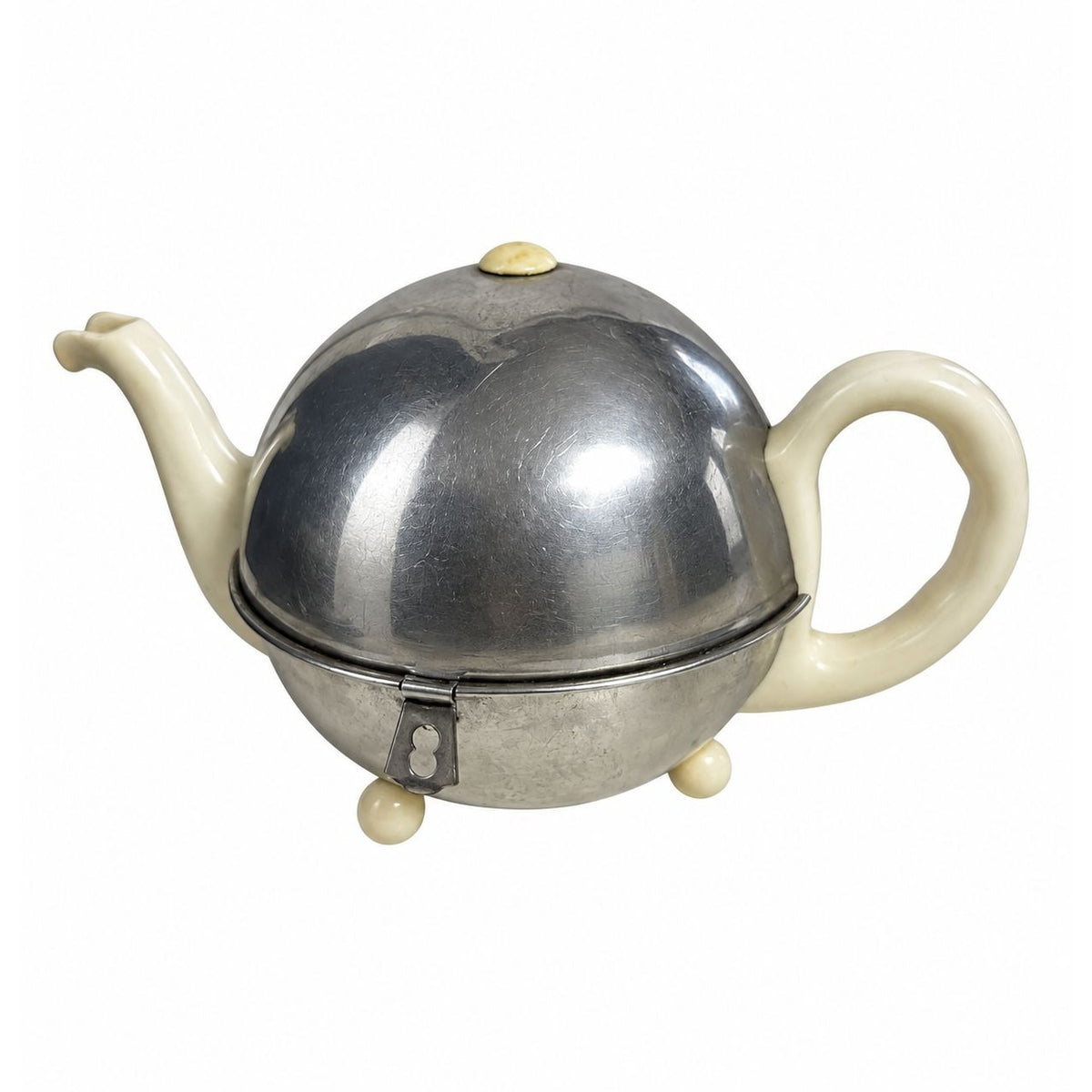 Vintage 1930s Stay-Hot Art Deco Chrome Insulated Teapot Stoke on Trent England