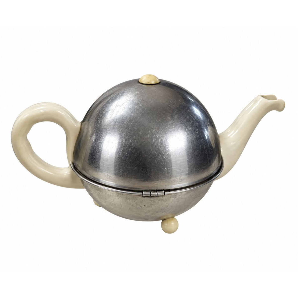 Vintage 1930s Stay-Hot Art Deco Chrome Insulated Teapot Stoke on Trent England