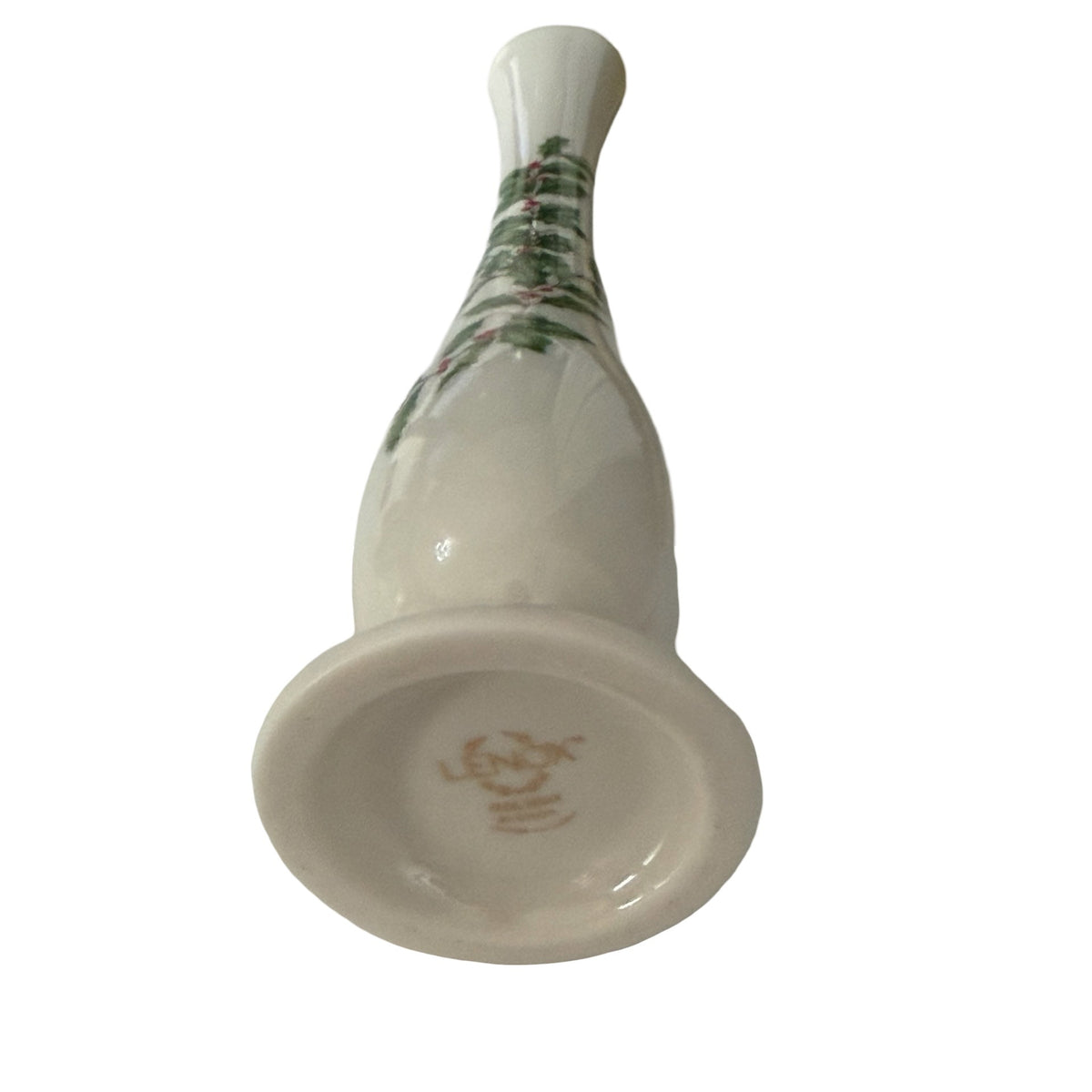 Vintage Lenox Holiday Holly Berry Bud Vase 7 Inch Fine China Gold Trim USA